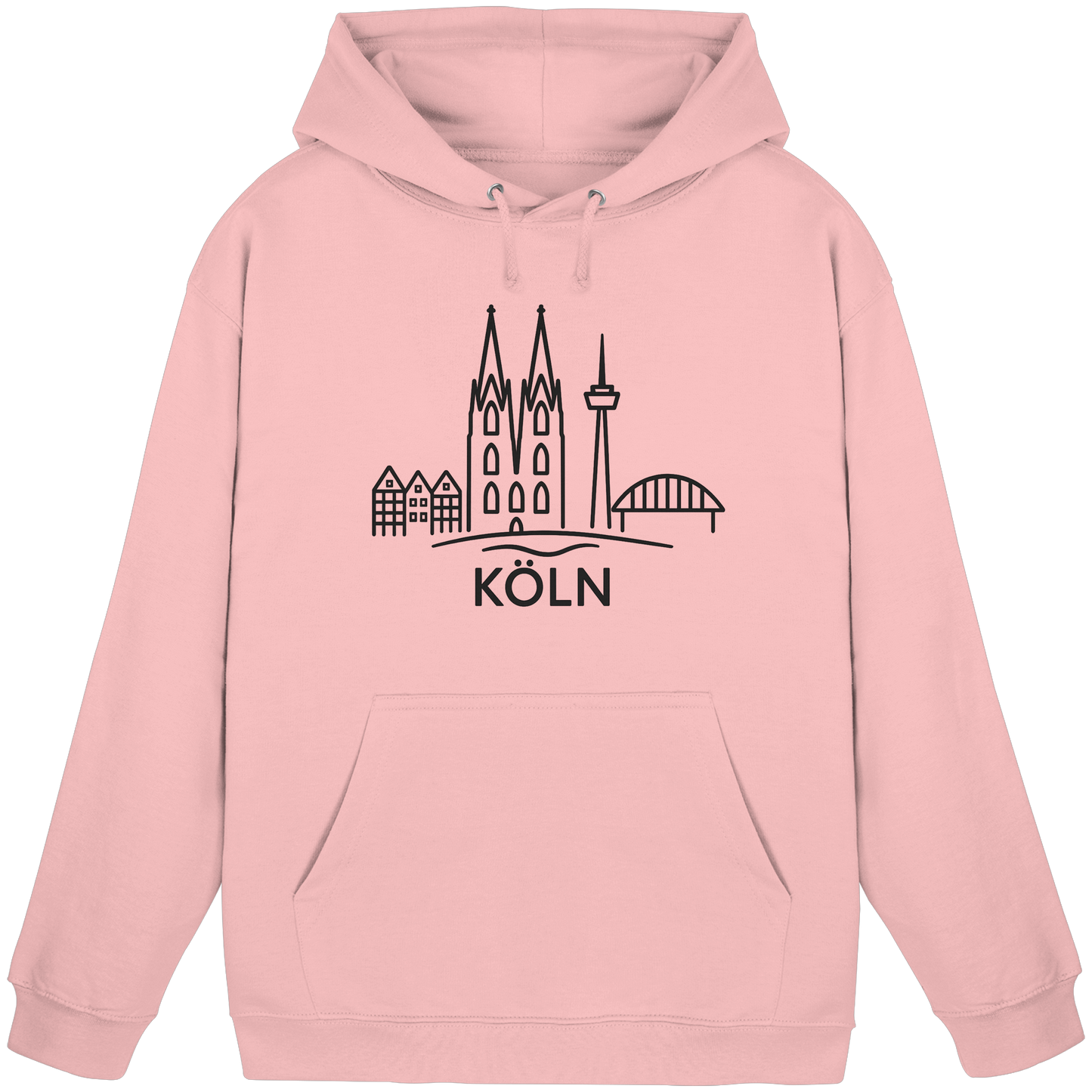 Köln Skyline (großer Druck auf der Brust) - Basic Unisex Hoodie
