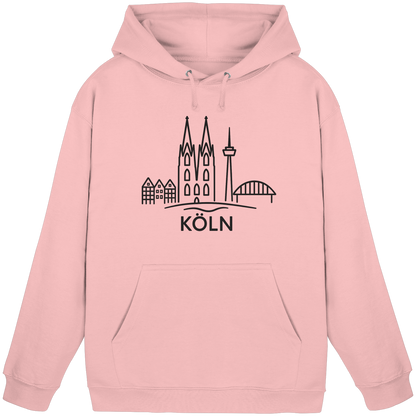 Köln Skyline (großer Druck auf der Brust) - Basic Unisex Hoodie