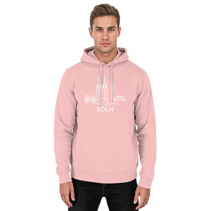 Köln Skyline (großer Druck auf der Brust) - Basic Unisex Hoodie