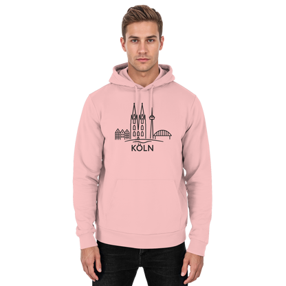 Köln Skyline (großer Druck auf der Brust) - Basic Unisex Hoodie