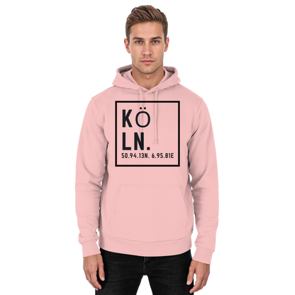 Köln Koordinaten (großer Druck auf der Brust) - Basic Unisex Hoodie