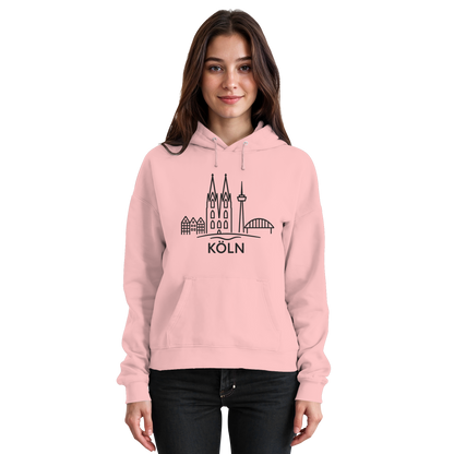 Köln Skyline (großer Druck auf der Brust) - Basic Unisex Hoodie