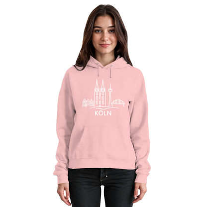 Köln Skyline (großer Druck auf der Brust) - Basic Unisex Hoodie