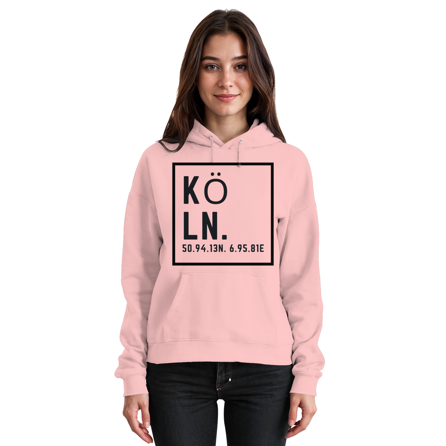 Köln Koordinaten (großer Druck auf der Brust) - Basic Unisex Hoodie