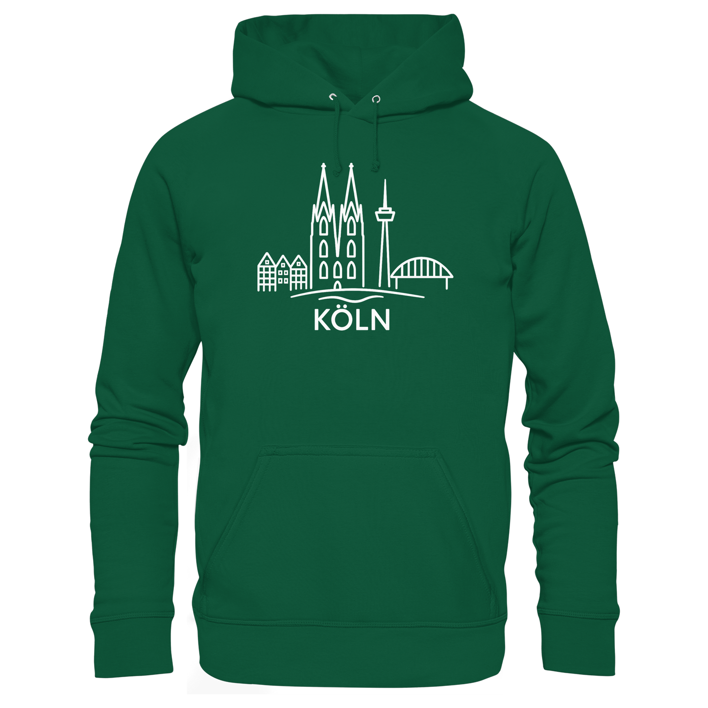 Köln Skyline (großer Druck auf der Brust) - Basic Unisex Hoodie