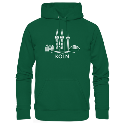 Köln Skyline (großer Druck auf der Brust) - Basic Unisex Hoodie