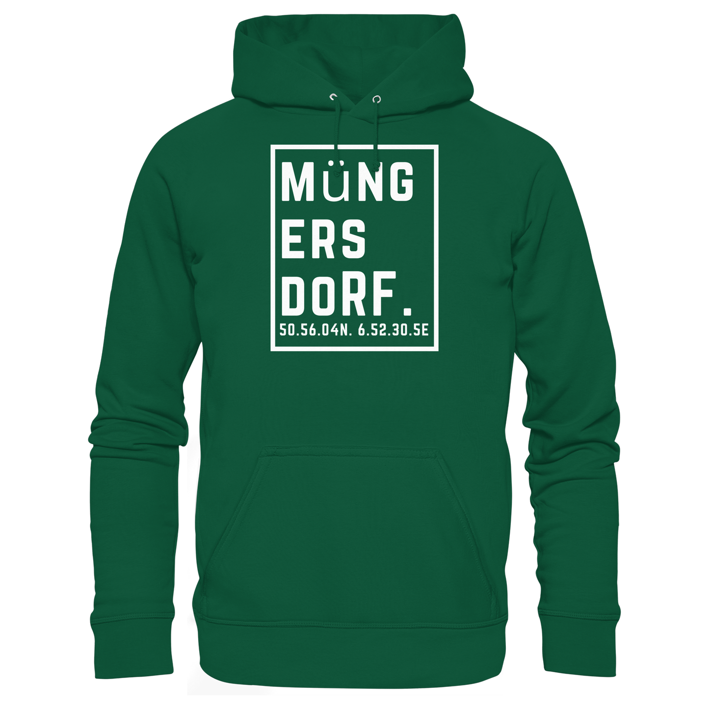 Müngersdorf Koordinaten (großer Druck auf der Brust) - Basic Unisex Hoodie