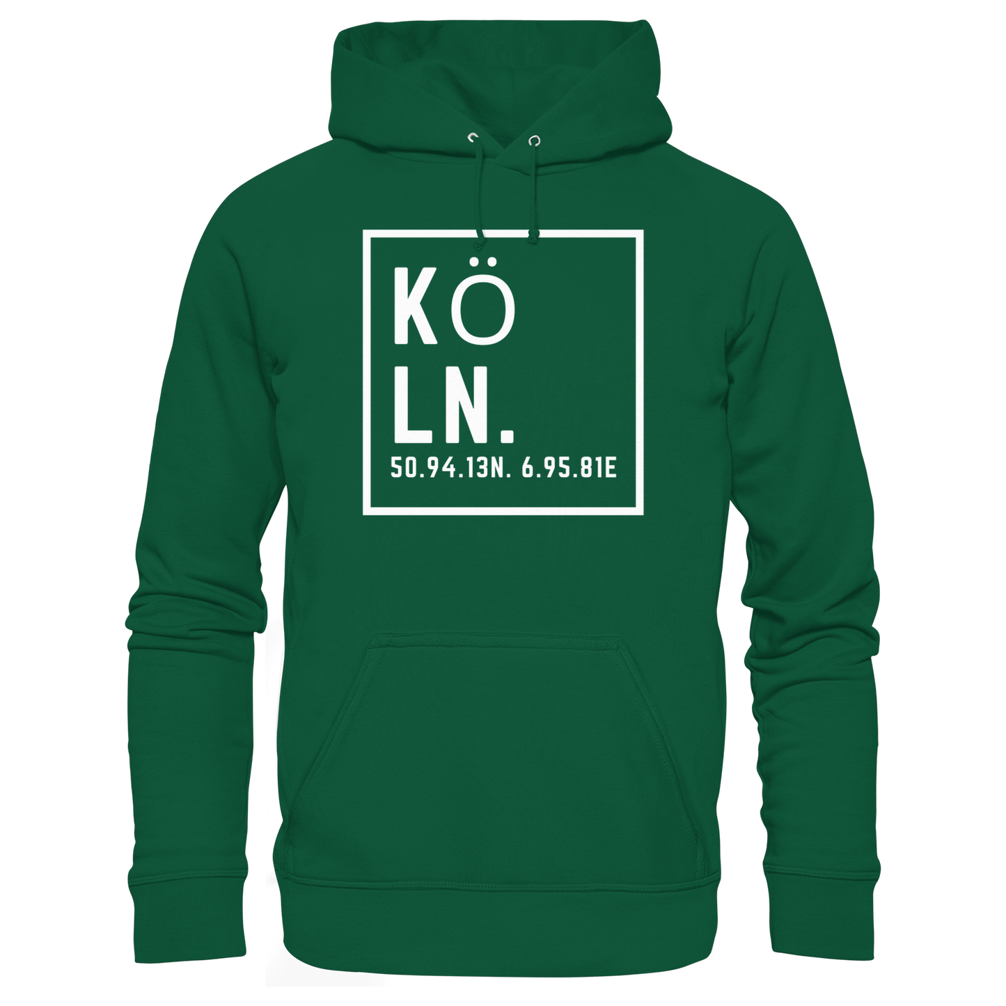 Köln Koordinaten (großer Druck auf der Brust) - Basic Unisex Hoodie
