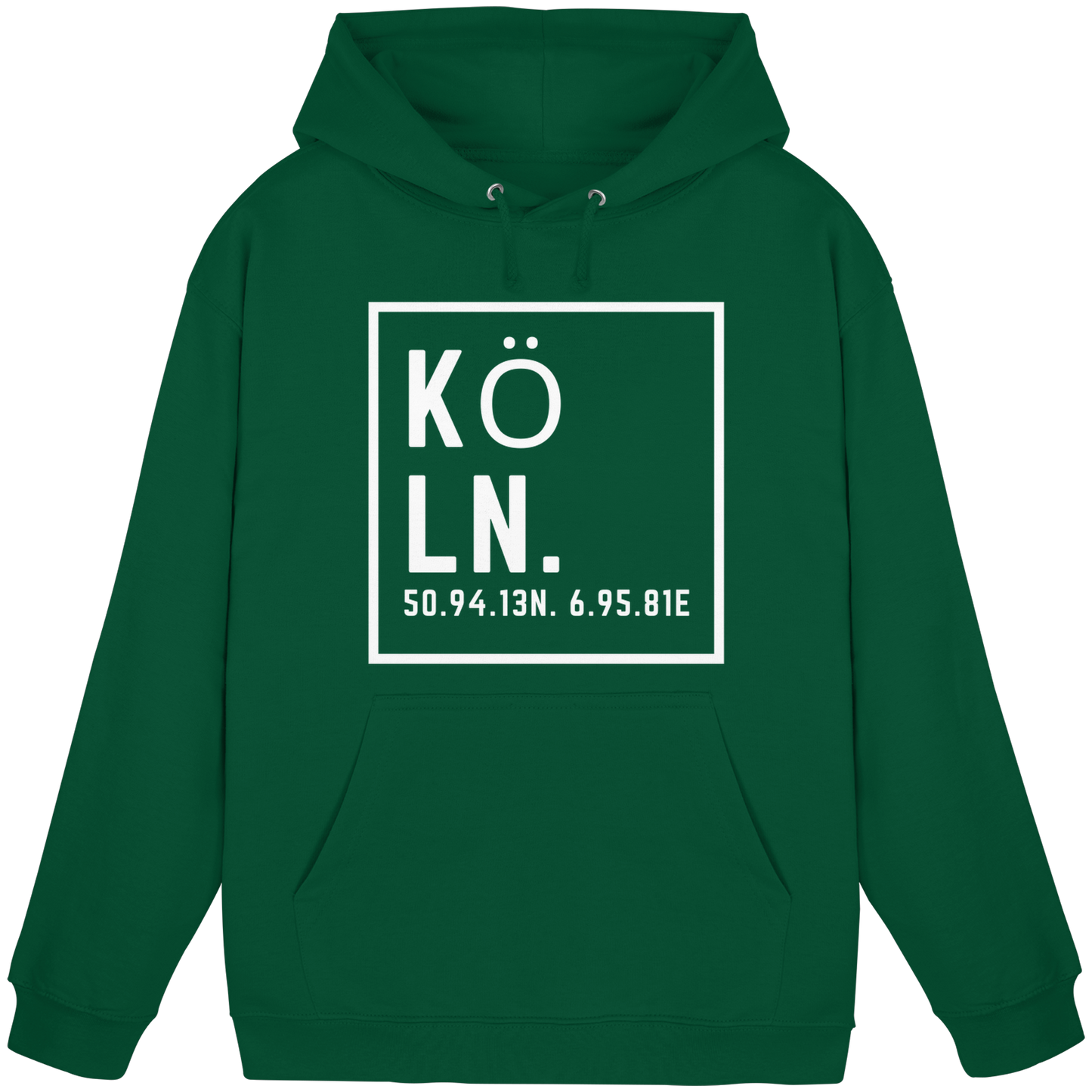 Köln Koordinaten (großer Druck auf der Brust) - Basic Unisex Hoodie