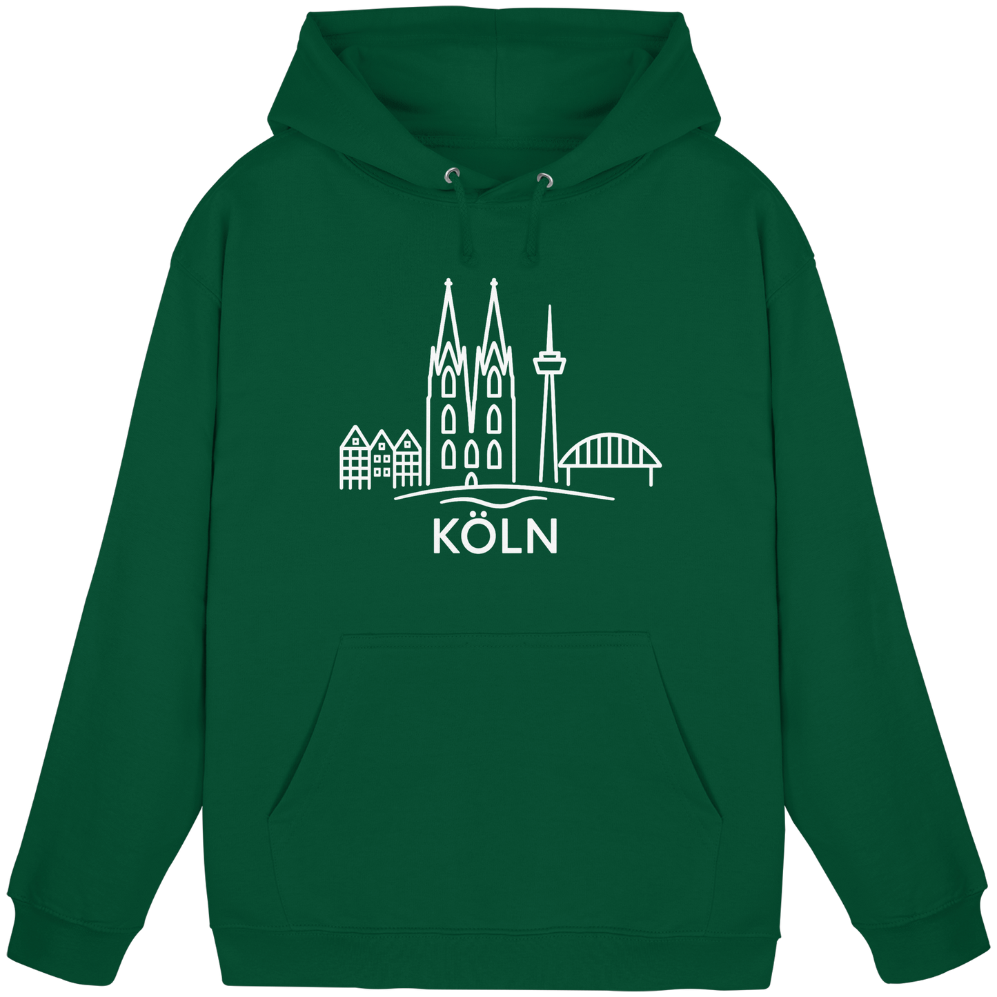Köln Skyline (großer Druck auf der Brust) - Basic Unisex Hoodie