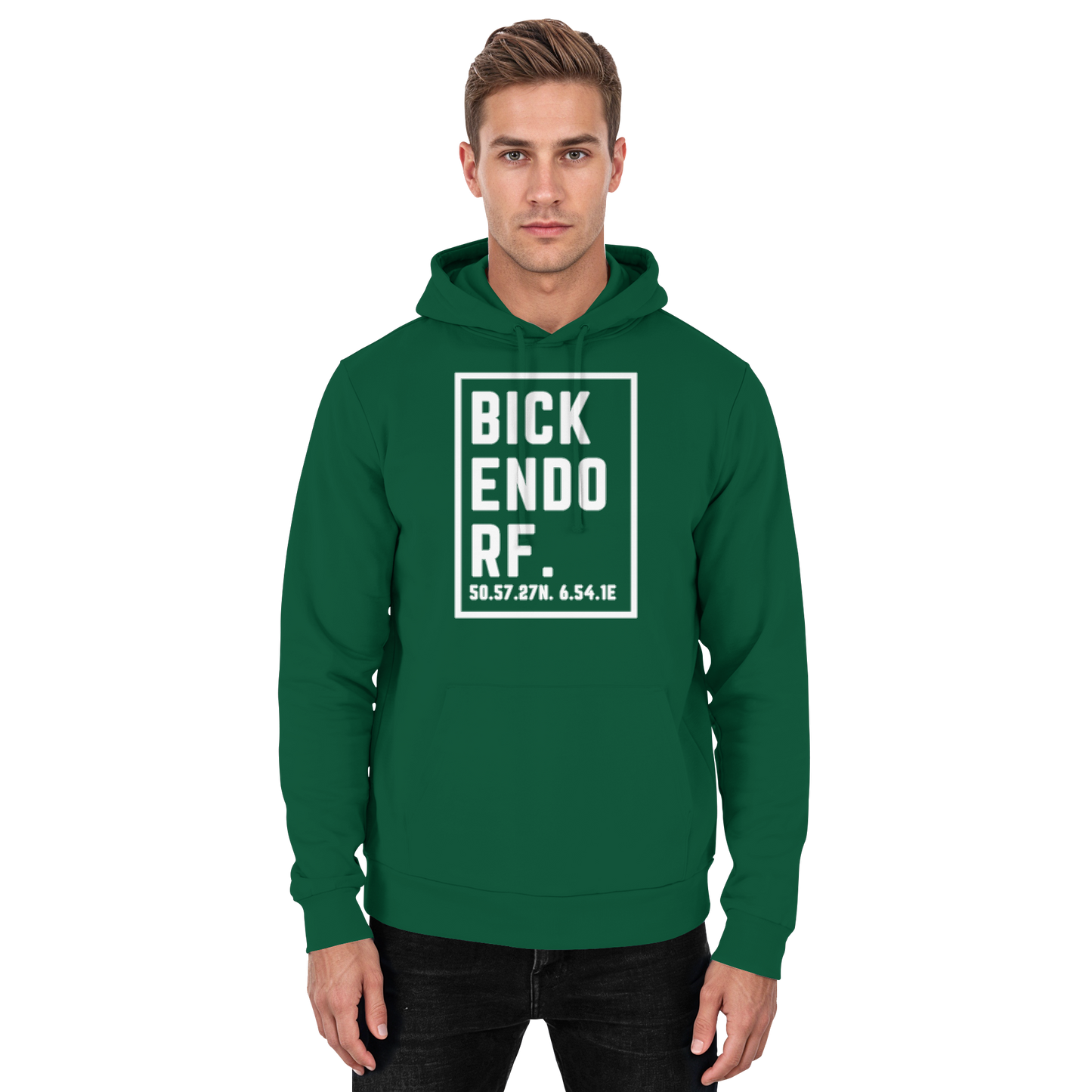 Bickendorf Koordinaten (großer Druck auf der Brust) - Basic Unisex Hoodie