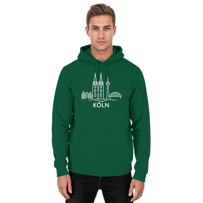 Köln Skyline (großer Druck auf der Brust) - Basic Unisex Hoodie