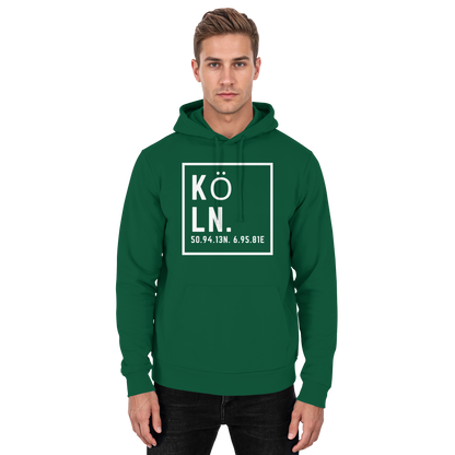 Köln Koordinaten (großer Druck auf der Brust) - Basic Unisex Hoodie