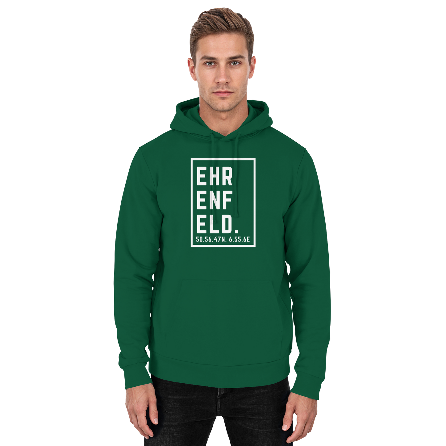 Ehrenfeld Koordinaten (großer Druck auf der Brust) - Basic Unisex Hoodie