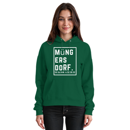 Müngersdorf Koordinaten (großer Druck auf der Brust) - Basic Unisex Hoodie