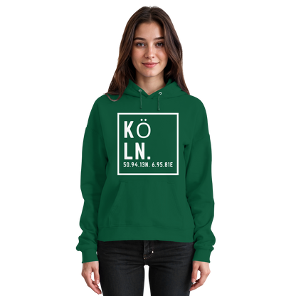 Köln Koordinaten (großer Druck auf der Brust) - Basic Unisex Hoodie