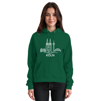 Köln Skyline (großer Druck auf der Brust) - Basic Unisex Hoodie