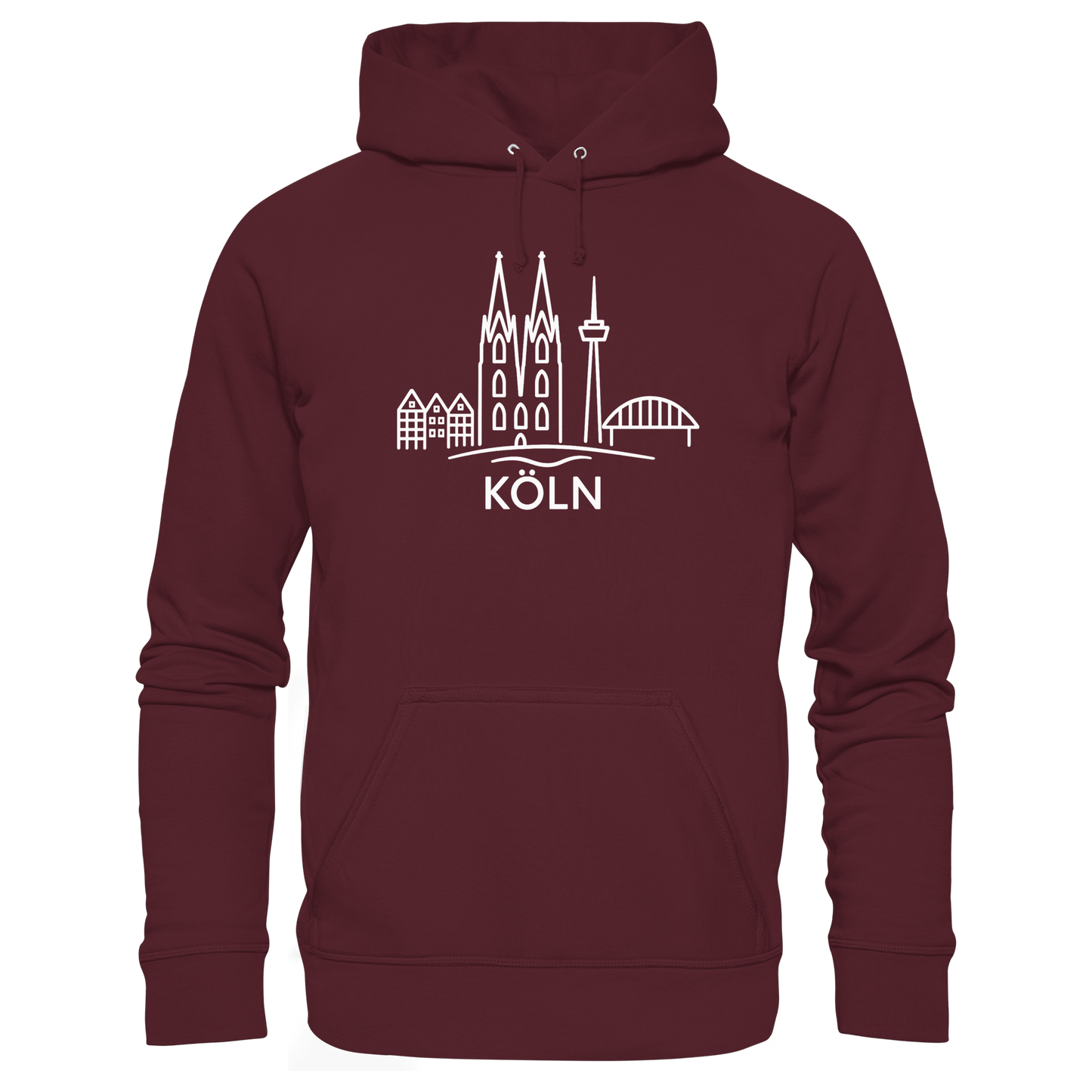 Köln Skyline (großer Druck auf der Brust) - Basic Unisex Hoodie
