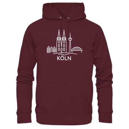 Köln Skyline (großer Druck auf der Brust) - Basic Unisex Hoodie
