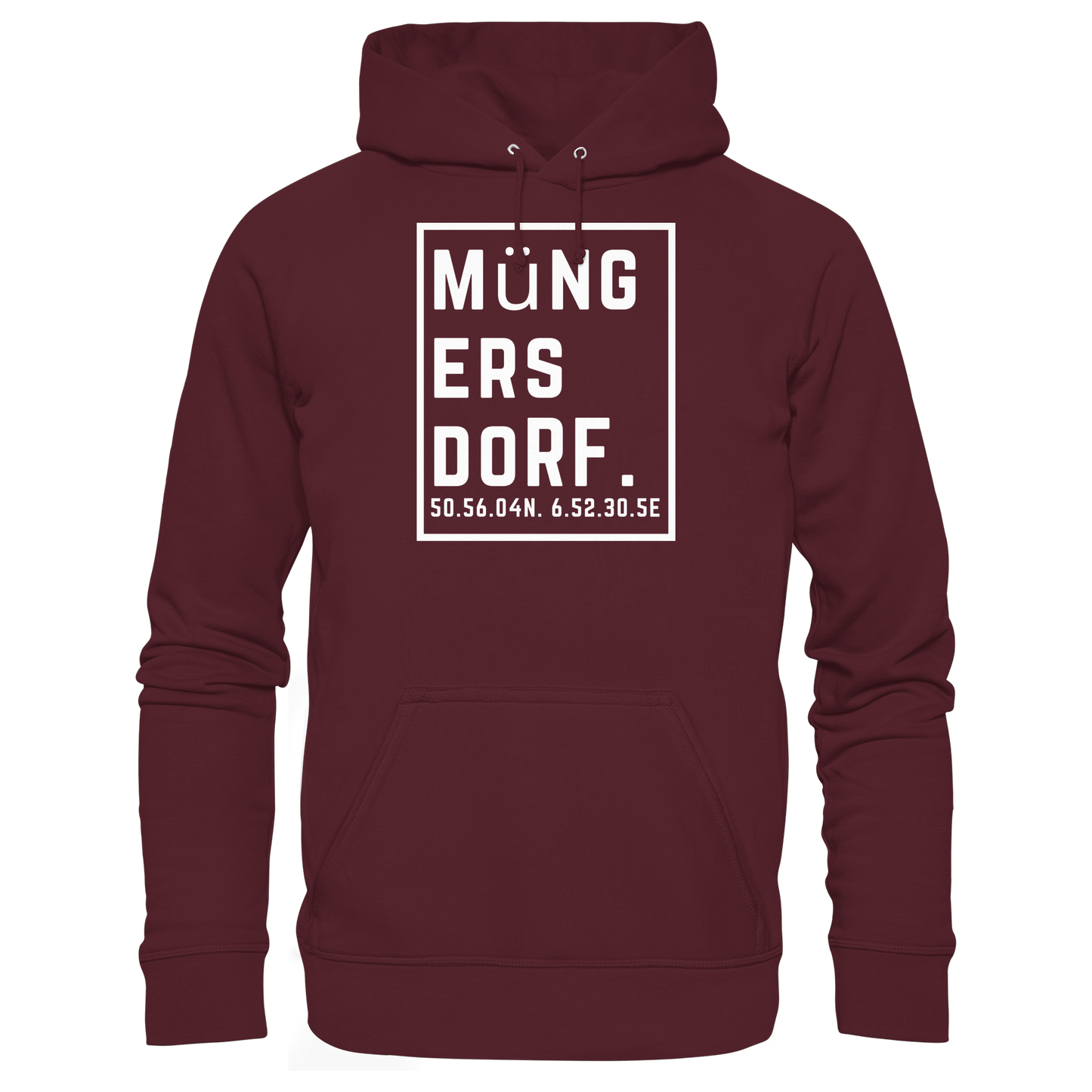 Müngersdorf Koordinaten (großer Druck auf der Brust) - Basic Unisex Hoodie