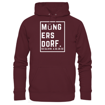 Müngersdorf Koordinaten (großer Druck auf der Brust) - Basic Unisex Hoodie