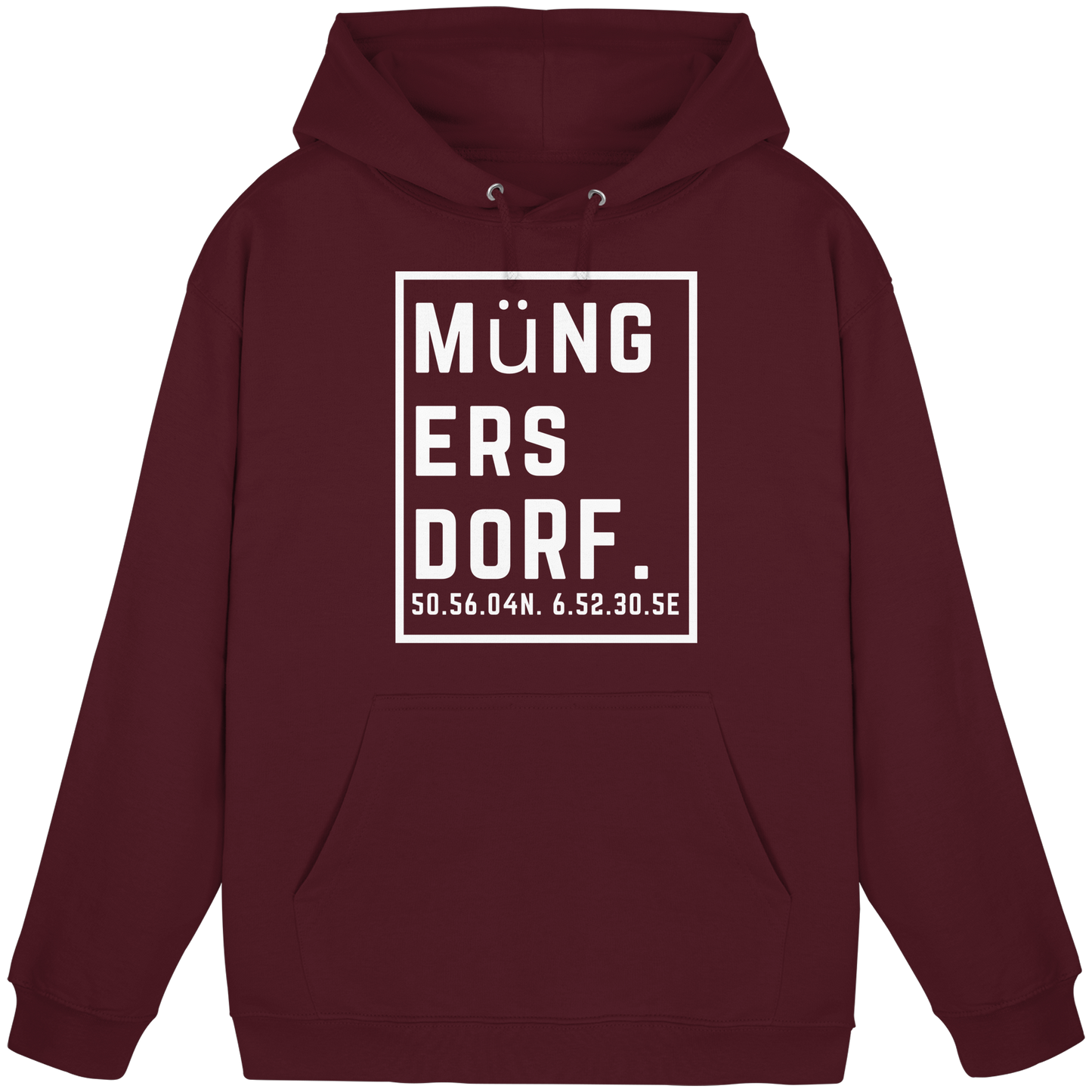 Müngersdorf Koordinaten (großer Druck auf der Brust) - Basic Unisex Hoodie