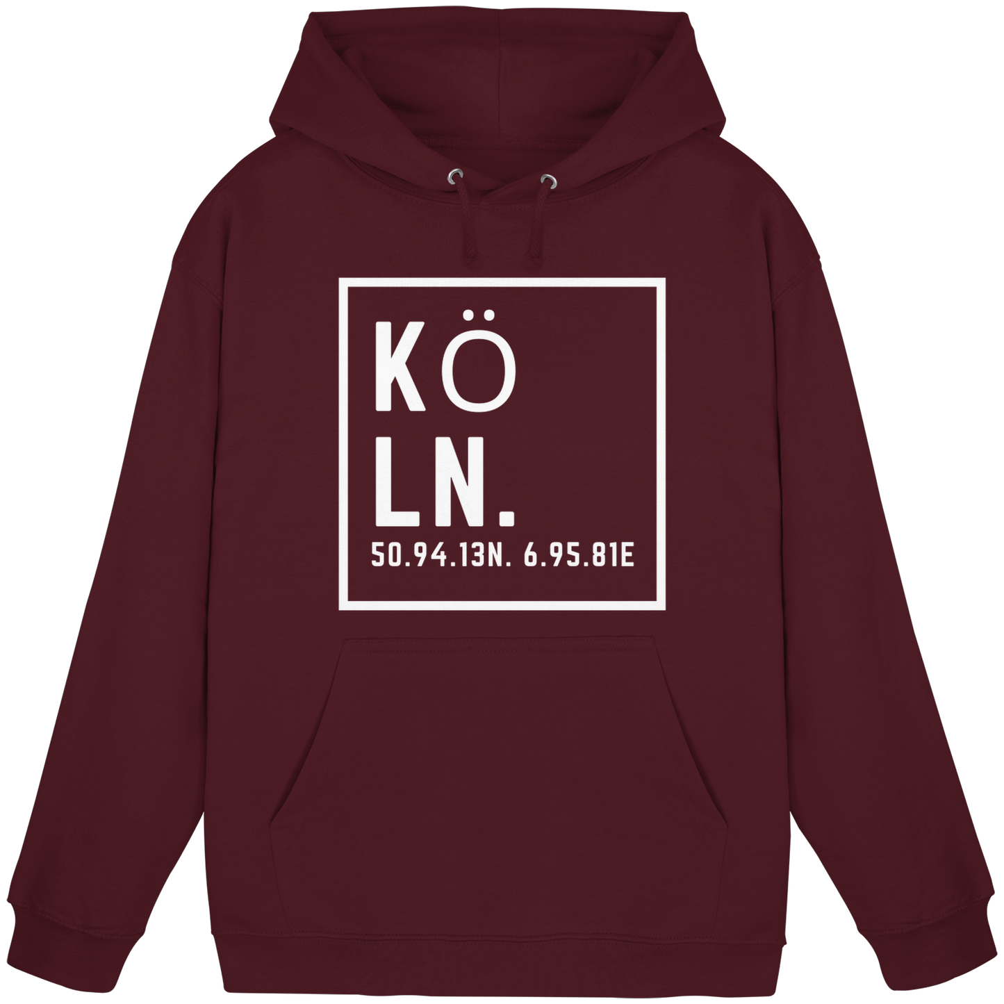 Köln Koordinaten (großer Druck auf der Brust) - Basic Unisex Hoodie