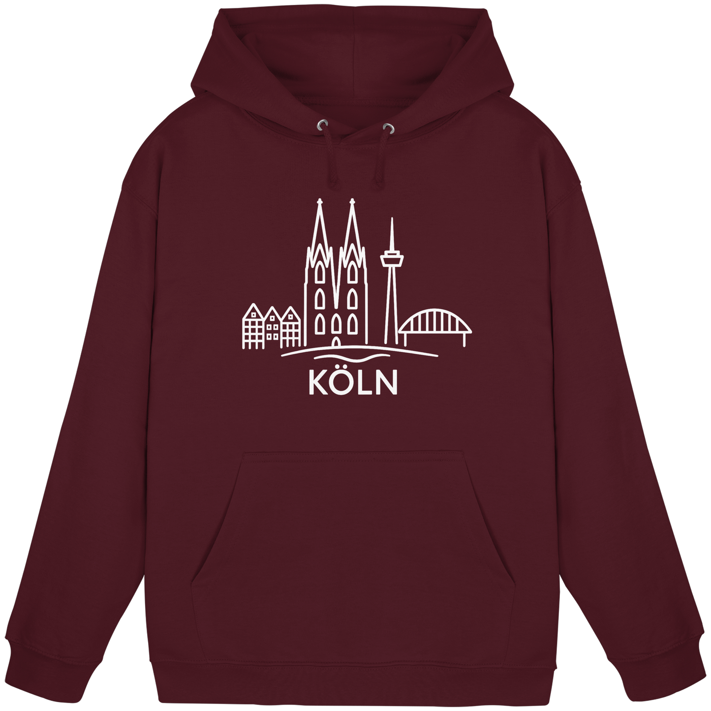 Köln Skyline (großer Druck auf der Brust) - Basic Unisex Hoodie