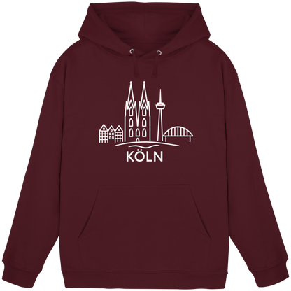 Köln Skyline (großer Druck auf der Brust) - Basic Unisex Hoodie