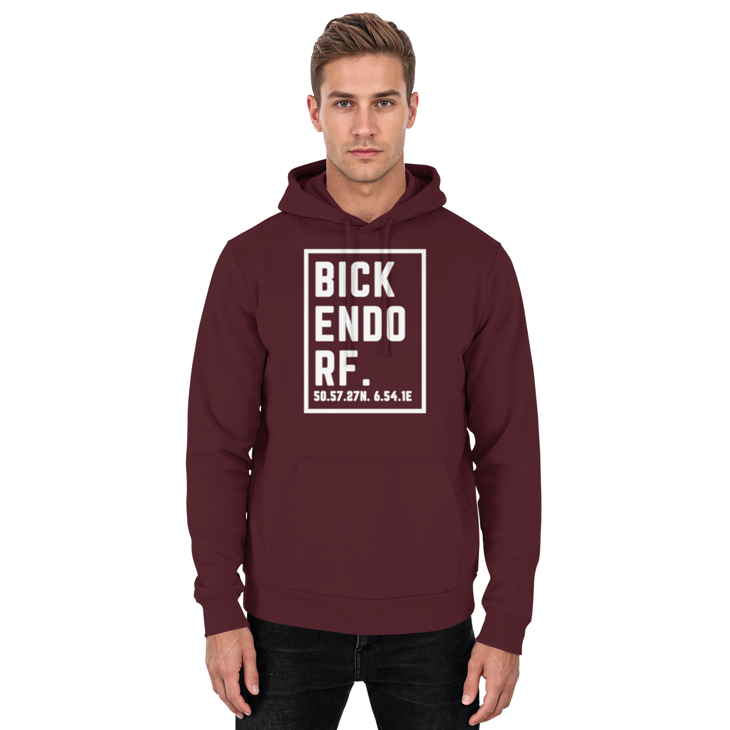 Bickendorf Koordinaten (großer Druck auf der Brust) - Basic Unisex Hoodie
