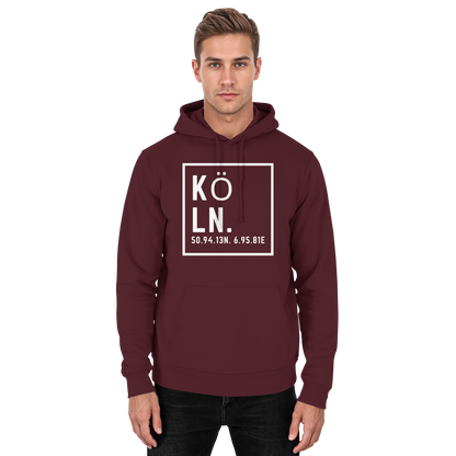 Köln Koordinaten (großer Druck auf der Brust) - Basic Unisex Hoodie