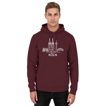 Köln Skyline (großer Druck auf der Brust) - Basic Unisex Hoodie