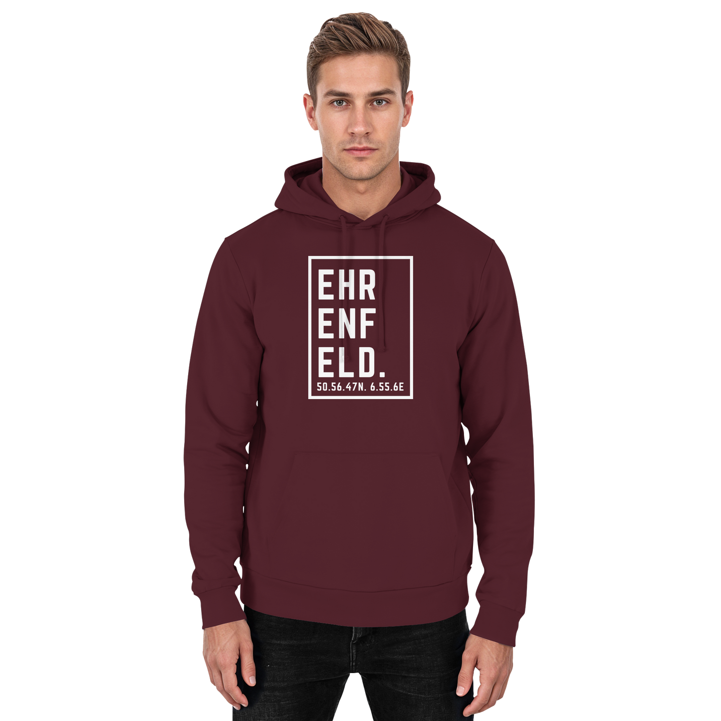 Ehrenfeld Koordinaten (großer Druck auf der Brust) - Basic Unisex Hoodie