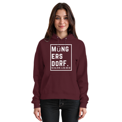 Müngersdorf Koordinaten (großer Druck auf der Brust) - Basic Unisex Hoodie