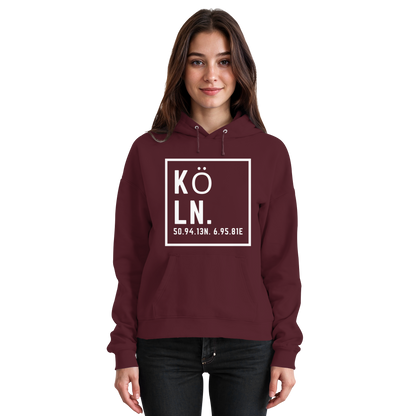 Köln Koordinaten (großer Druck auf der Brust) - Basic Unisex Hoodie