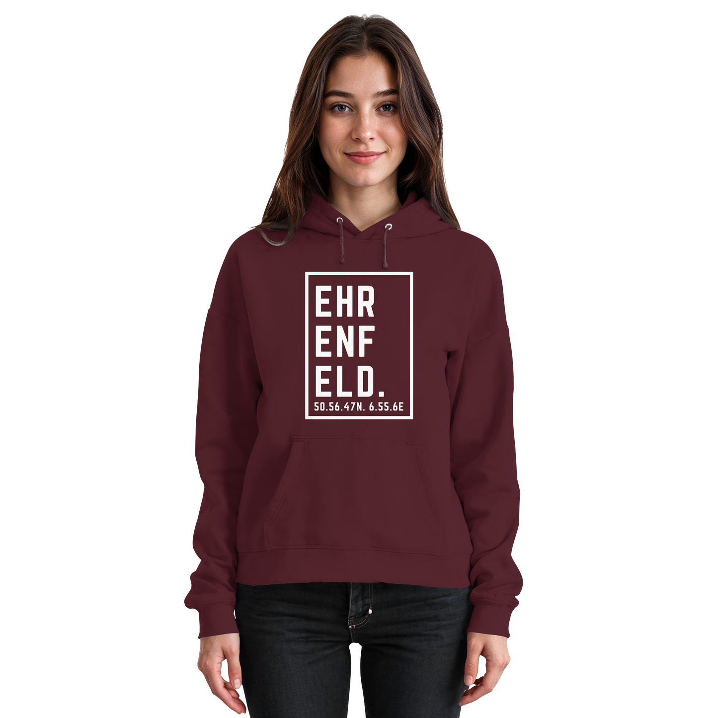 Ehrenfeld Koordinaten (großer Druck auf der Brust) - Basic Unisex Hoodie