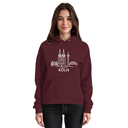 Köln Skyline (großer Druck auf der Brust) - Basic Unisex Hoodie