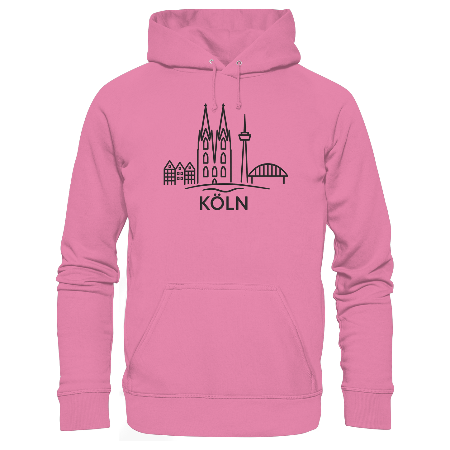 Köln Skyline (großer Druck auf der Brust) - Basic Unisex Hoodie