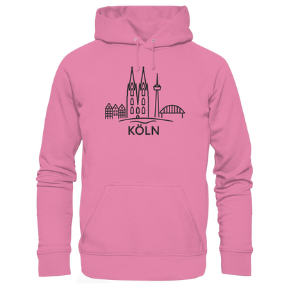 Köln Skyline (großer Druck auf der Brust) - Basic Unisex Hoodie