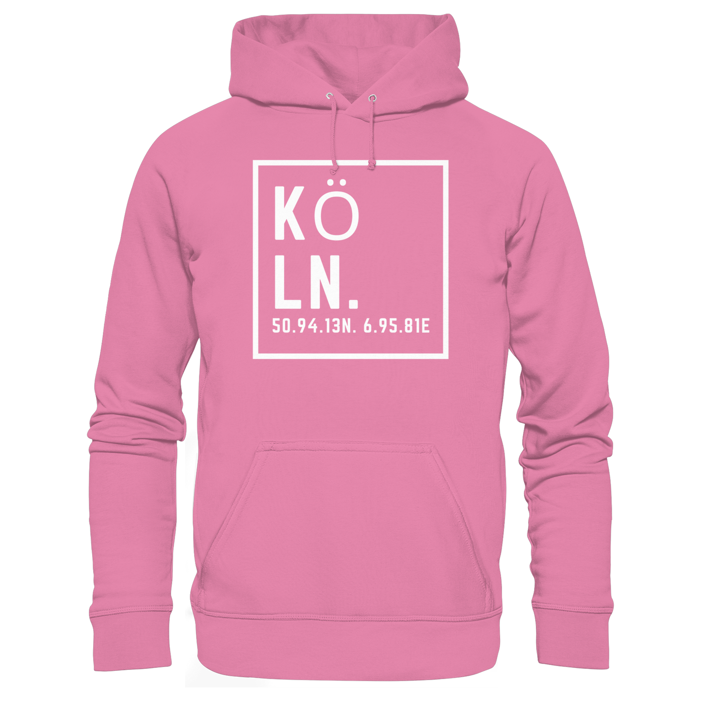 Köln Koordinaten (großer Druck auf der Brust) - Basic Unisex Hoodie