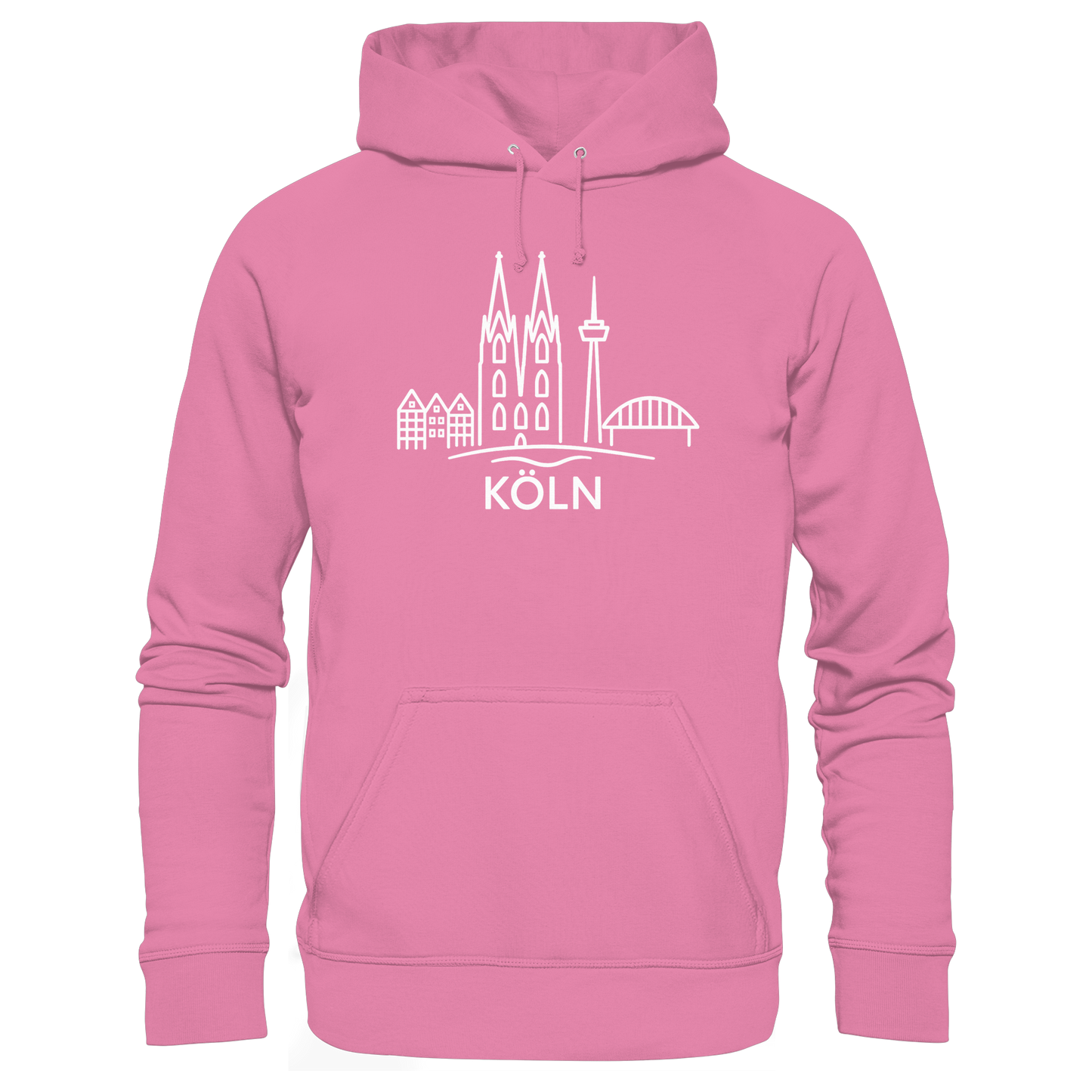 Köln Skyline (großer Druck auf der Brust) - Basic Unisex Hoodie
