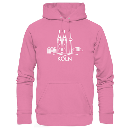 Köln Skyline (großer Druck auf der Brust) - Basic Unisex Hoodie