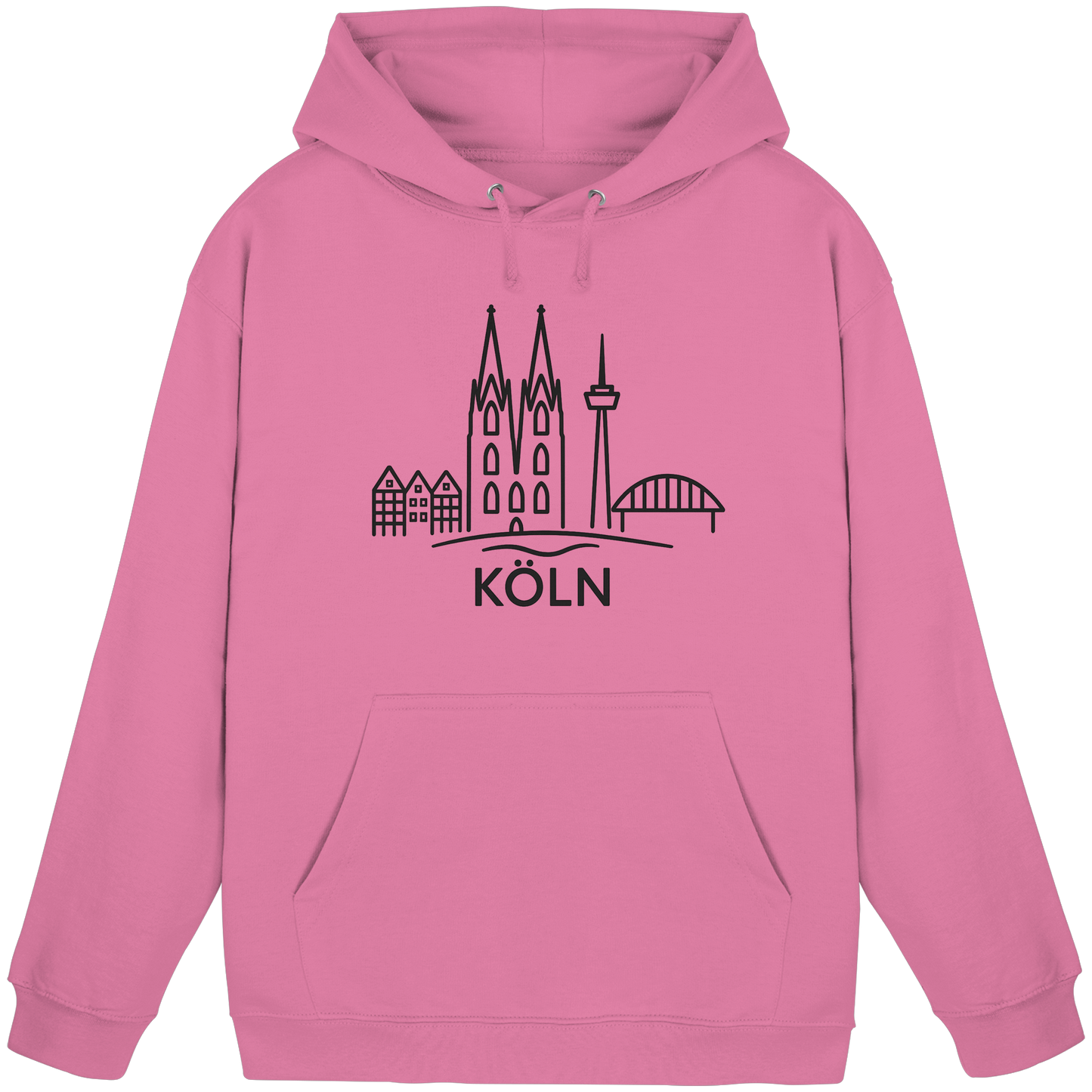 Köln Skyline (großer Druck auf der Brust) - Basic Unisex Hoodie