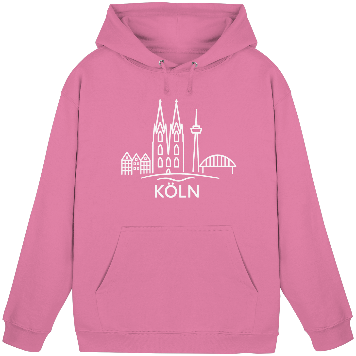 Köln Skyline (großer Druck auf der Brust) - Basic Unisex Hoodie