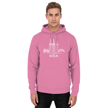 Köln Skyline (großer Druck auf der Brust) - Basic Unisex Hoodie