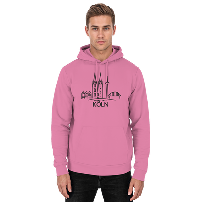 Köln Skyline (großer Druck auf der Brust) - Basic Unisex Hoodie