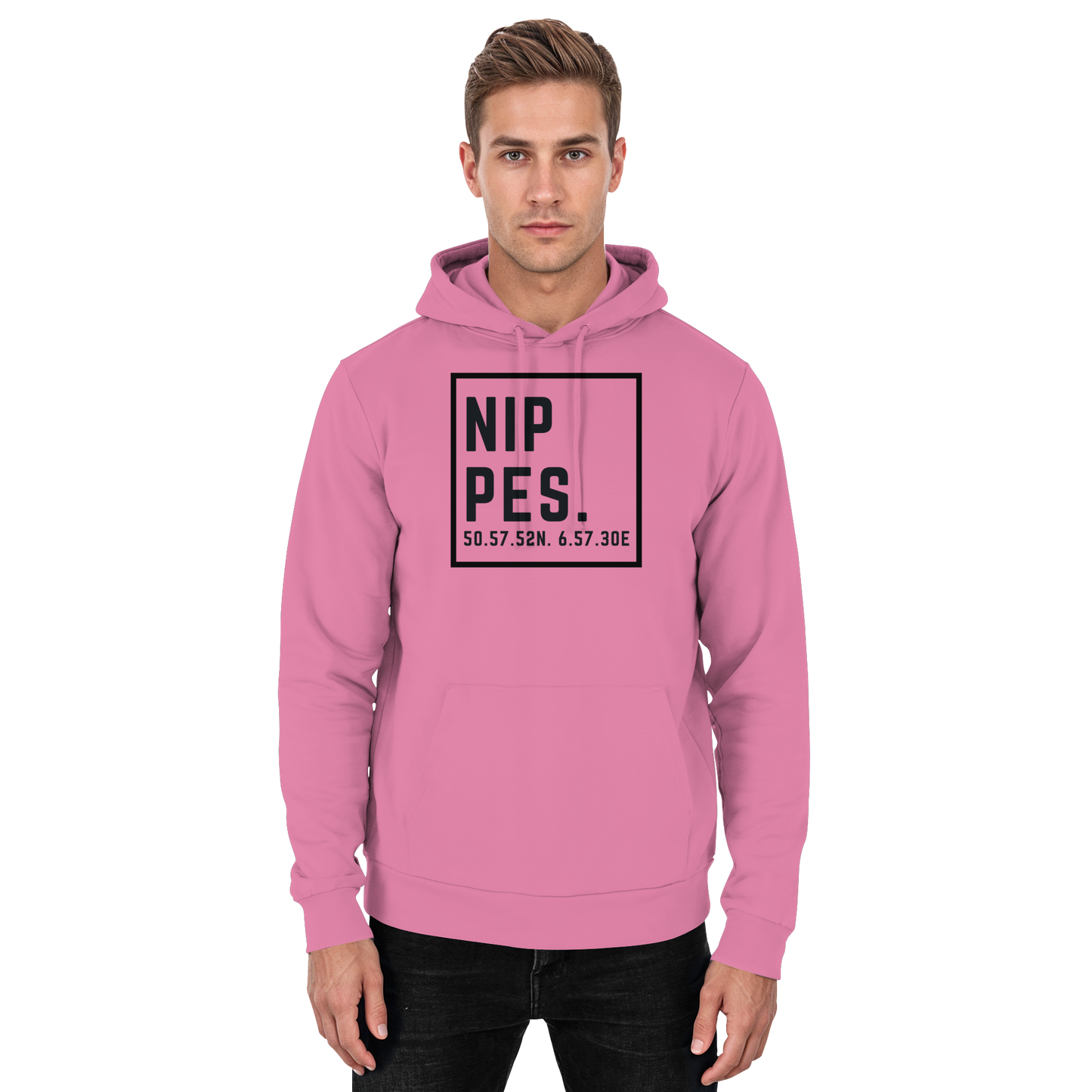 Nippes Koordinaten (großer Druck auf der Brust) - Basic Unisex Hoodie