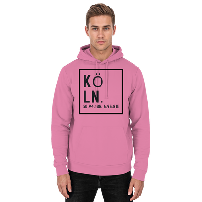 Köln Koordinaten (großer Druck auf der Brust) - Basic Unisex Hoodie