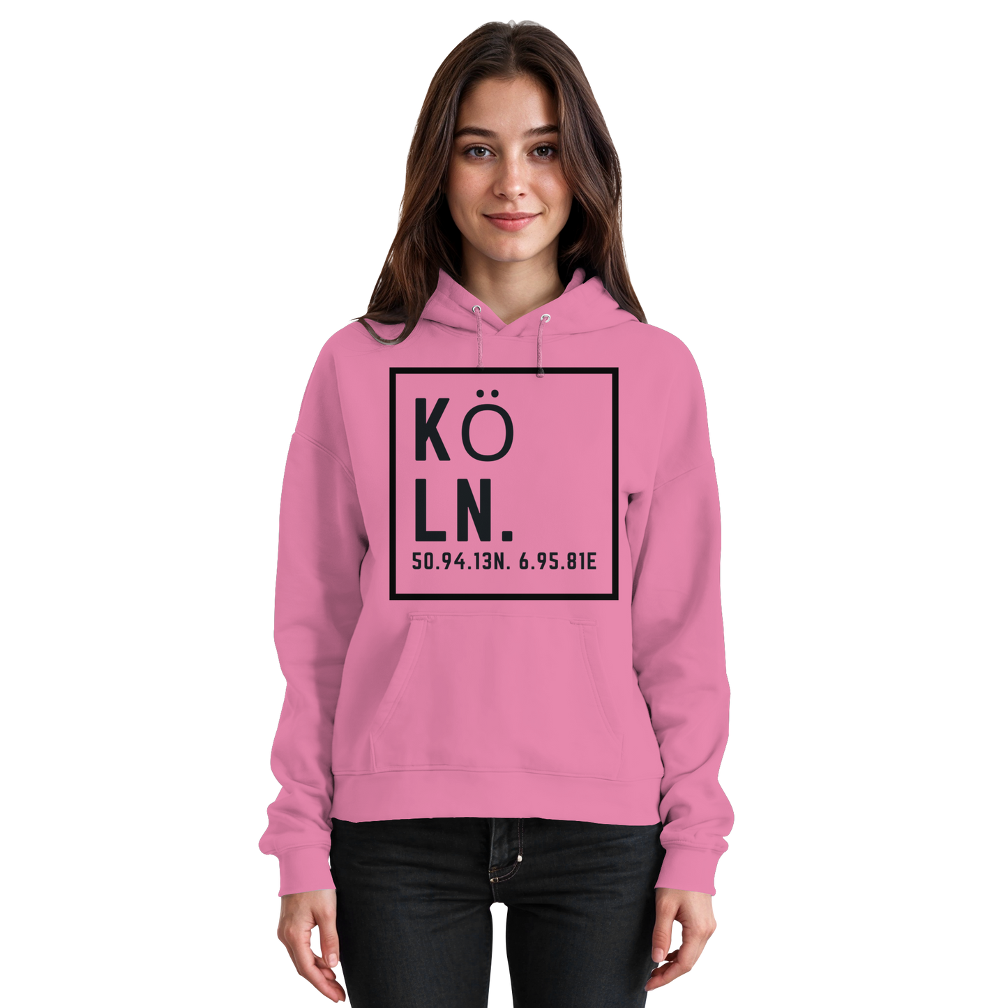 Köln Koordinaten (großer Druck auf der Brust) - Basic Unisex Hoodie