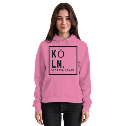 Köln Koordinaten (großer Druck auf der Brust) - Basic Unisex Hoodie